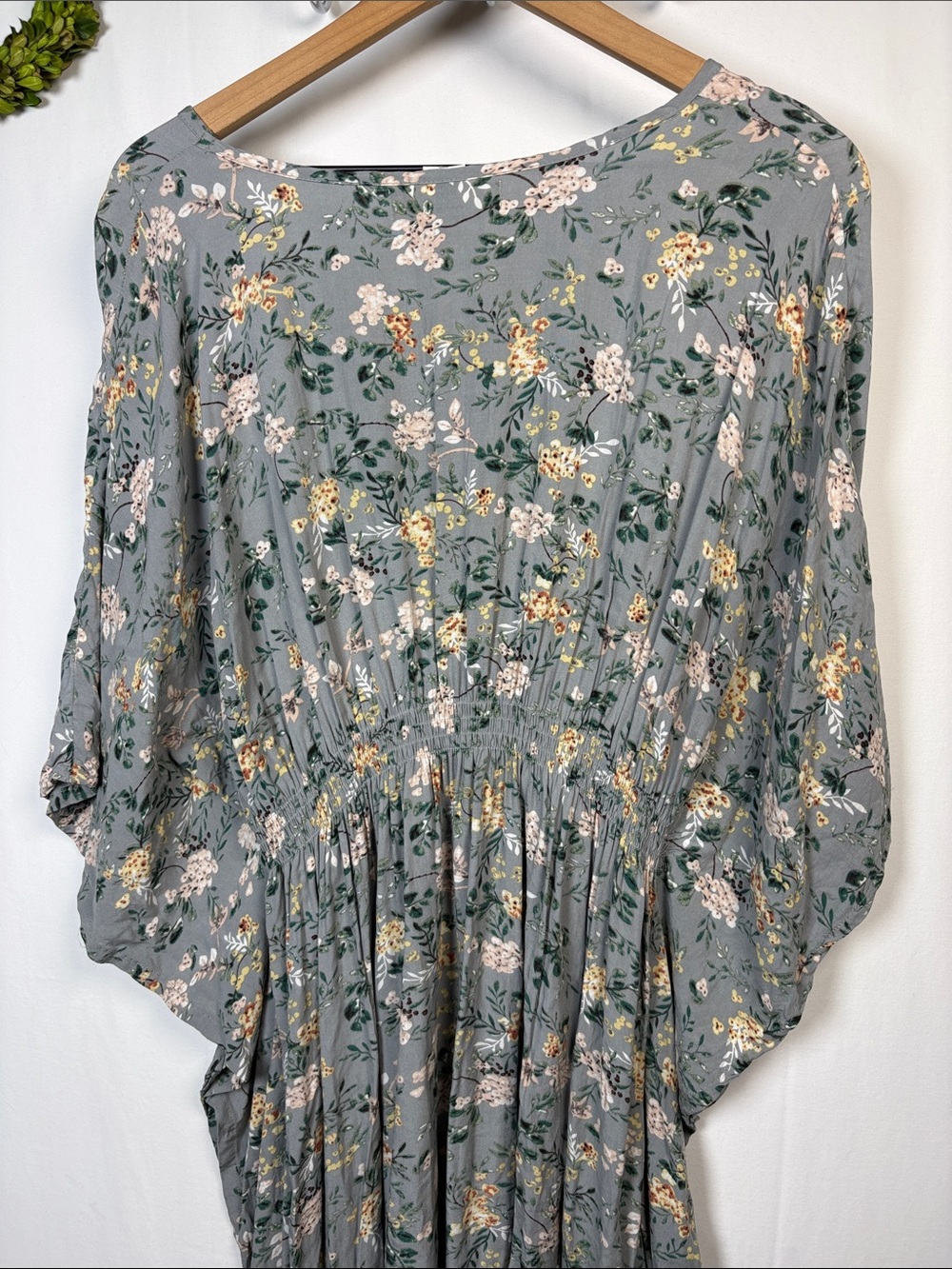 NATURAL LIFE Sanibel Kaftan Cottagecore Beachy Sage Green Maxi Dress size XL - Picture 6 of 8